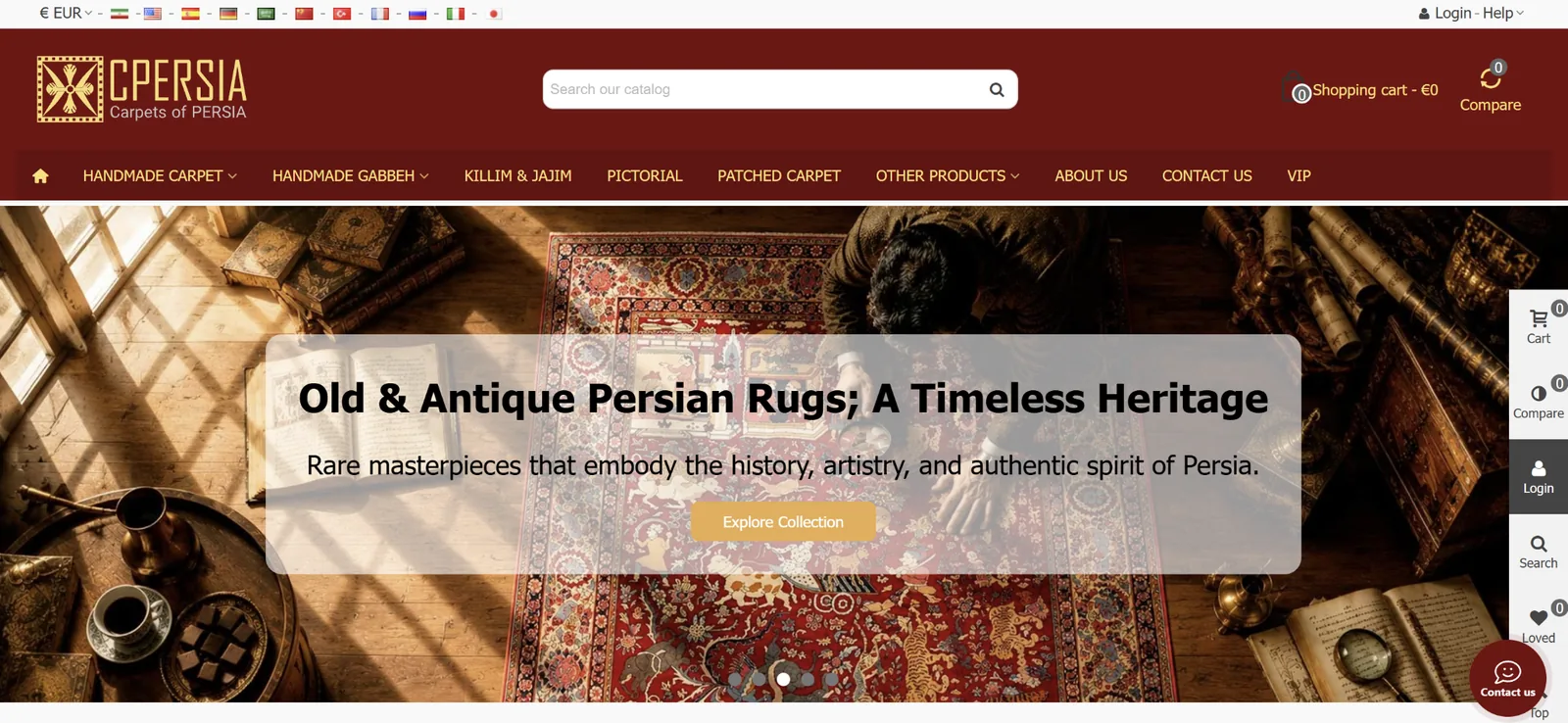 CPERSIA e-commerce website screenshot